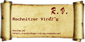Rechnitzer Virág névjegykártya